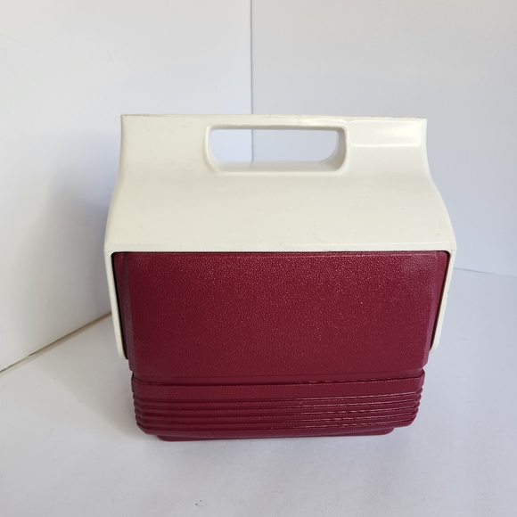 Vintage Igloo MiniMate Cooler Mini Mate Lunch Box Purple Teal Push Button Lid - Picture 4 of 11